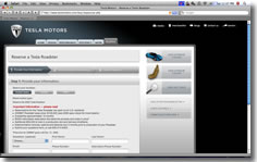 Tesla Web site